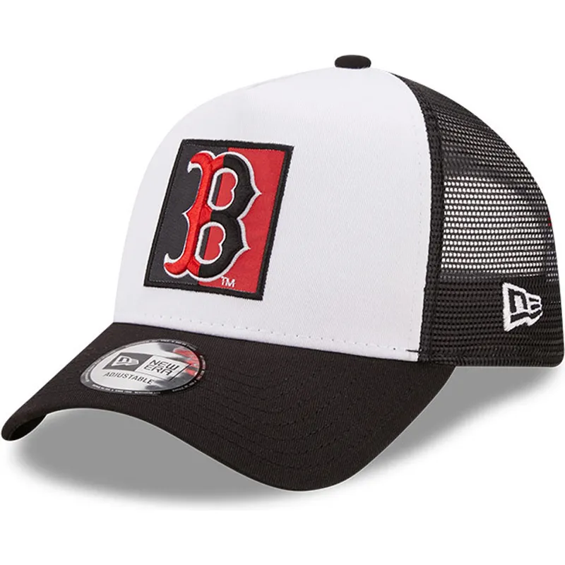 kepsar-curva-svart-snapback-a-frame-team-patch-fran-boston-red-sox-mlb-av-new-era