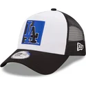 new-era-los-angeles-dodgers-mlb-svartvit-a-frame-team-patch-truckerkeps