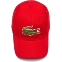 lacoste-rod-kurvad-justerbar-keps-med-kontrastrem-och-oversized-krokodil
