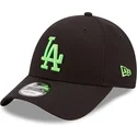 justerbar-svart-bojd-keps-med-gront-logo-9forty-neon-pack-los-angeles-dodgers-mlb-fran-new-era