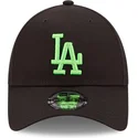 justerbar-svart-bojd-keps-med-gront-logo-9forty-neon-pack-los-angeles-dodgers-mlb-fran-new-era