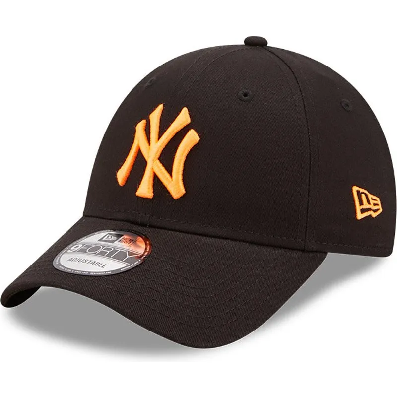 justerbar-svart-bojd-keps-med-orange-logotyp-9forty-neon-pack-fran-new-york-yankees-mlb-av-new-era