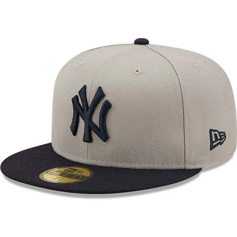 kepsar-plana-gra-justerad-59fifty-parche-lateral-fran-new-york-yankees-mlb-av-new-era