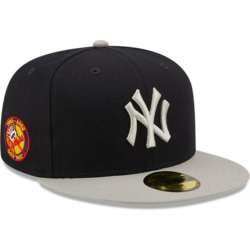 platt-keps-marinbla-och-gra-justerad-59fifty-sidopatch-fran-new-york-yankees-mlb-av-new-era