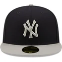 platt-keps-marinbla-och-gra-justerad-59fifty-sidopatch-fran-new-york-yankees-mlb-av-new-era