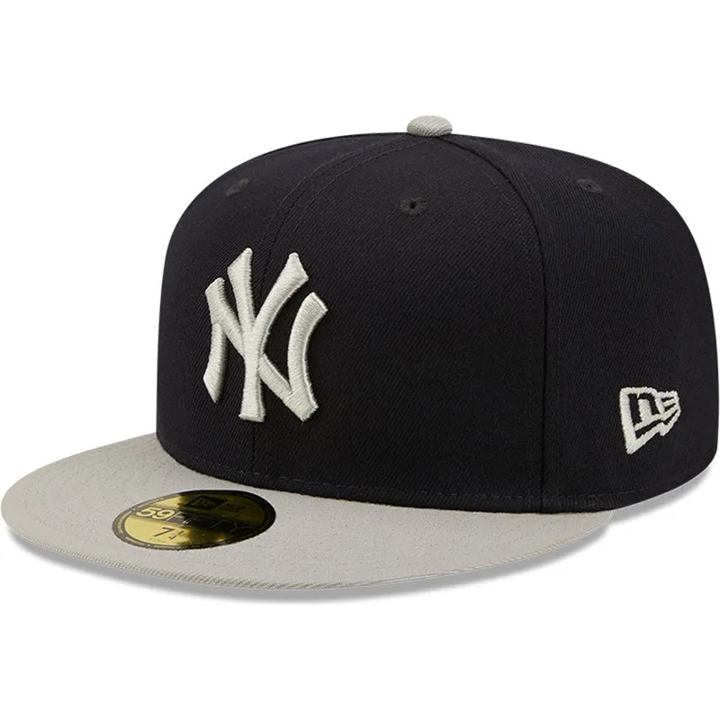 platt-keps-marinbla-och-gra-justerad-59fifty-sidopatch-fran-new-york-yankees-mlb-av-new-era