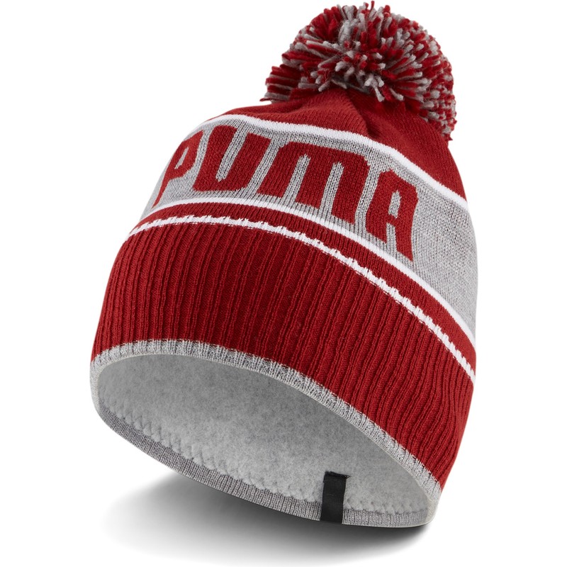 puma-red-beanie-with-pompom