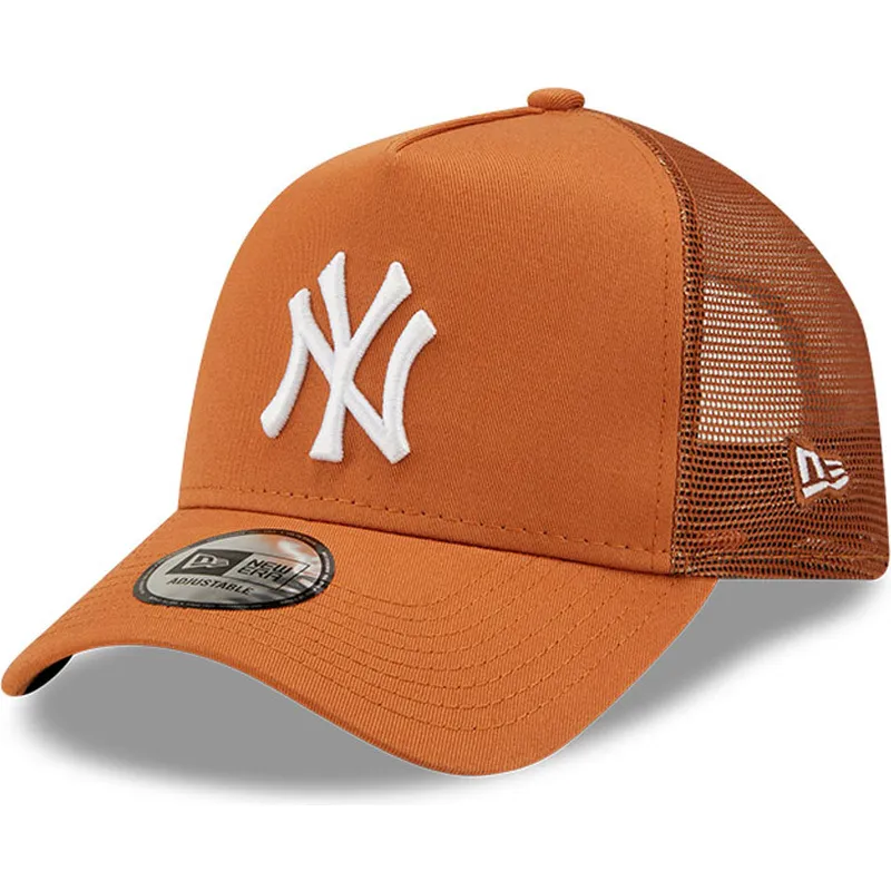 kepsar-curva-brun-snapback-a-frame-tonal-mesh-fran-new-york-yankees-mlb-av-new-era