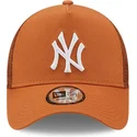 kepsar-curva-brun-snapback-a-frame-tonal-mesh-fran-new-york-yankees-mlb-av-new-era