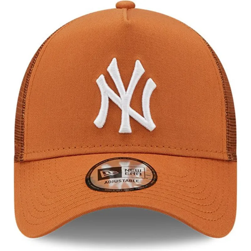 kepsar-curva-brun-snapback-a-frame-tonal-mesh-fran-new-york-yankees-mlb-av-new-era