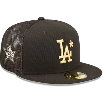 svart-justerbar-platt-truckerkeps-med-guldlogotyp-59fifty-all-star-game-los-angeles-dodgers-mlb-fran-new-era