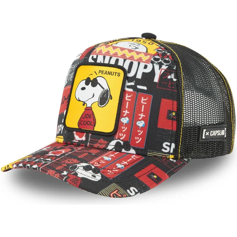kepsar-curva-svart-snapback-snoopy-jordnotter-av-capslab