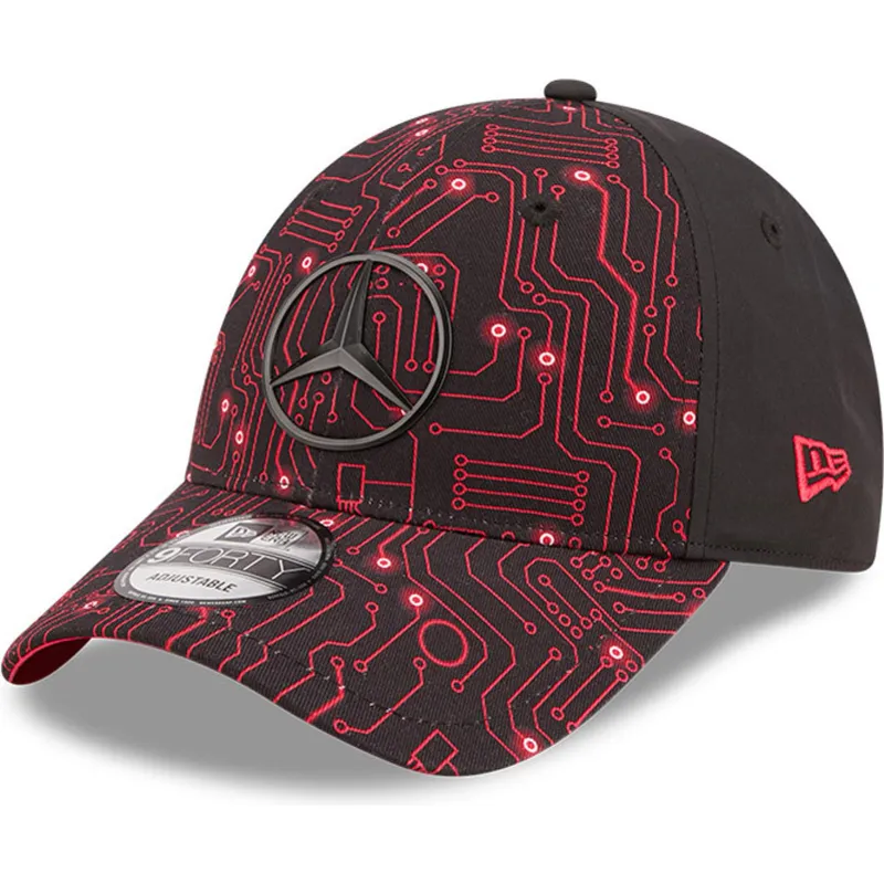 kepsar-curva-rod-justerbart-band-9forty-esports-grand-prix-fran-mercedes-formula-1-av-new-era