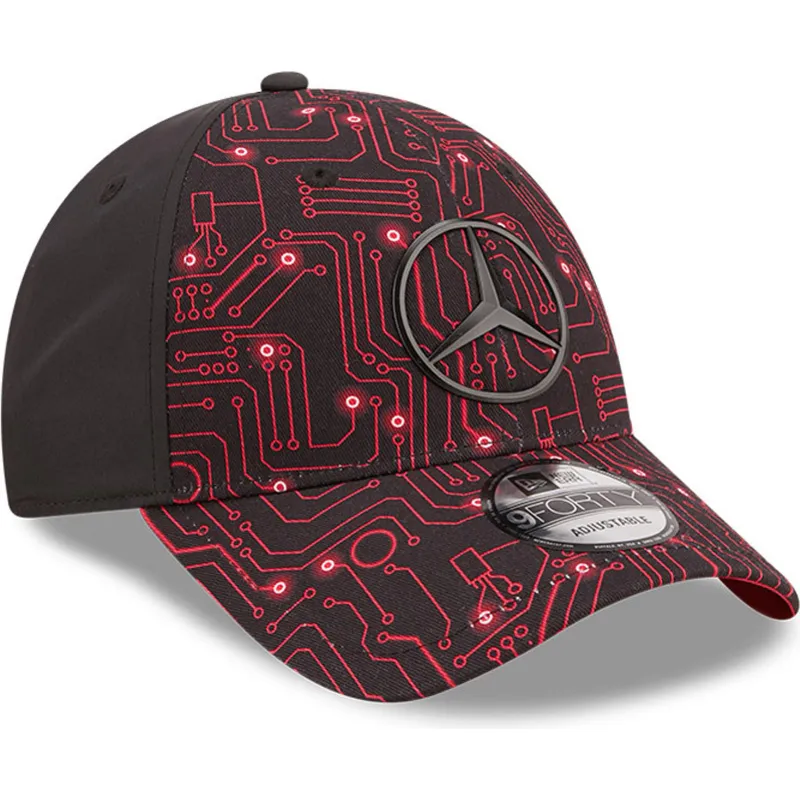 kepsar-curva-rod-justerbart-band-9forty-esports-grand-prix-fran-mercedes-formula-1-av-new-era