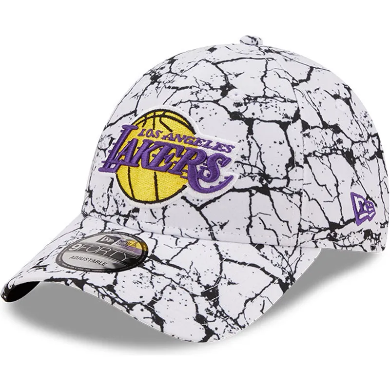 kepsar-curva-vit-justerbart-band-9forty-marble-fran-los-angeles-lakers-nba-av-new-era