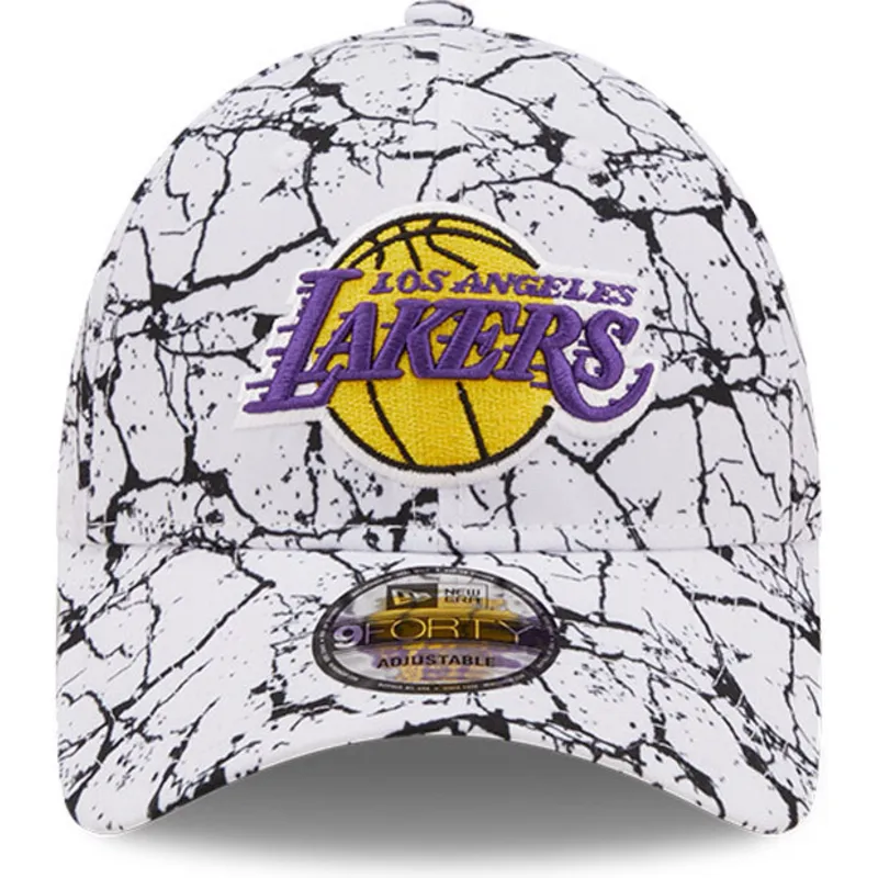 kepsar-curva-vit-justerbart-band-9forty-marble-fran-los-angeles-lakers-nba-av-new-era