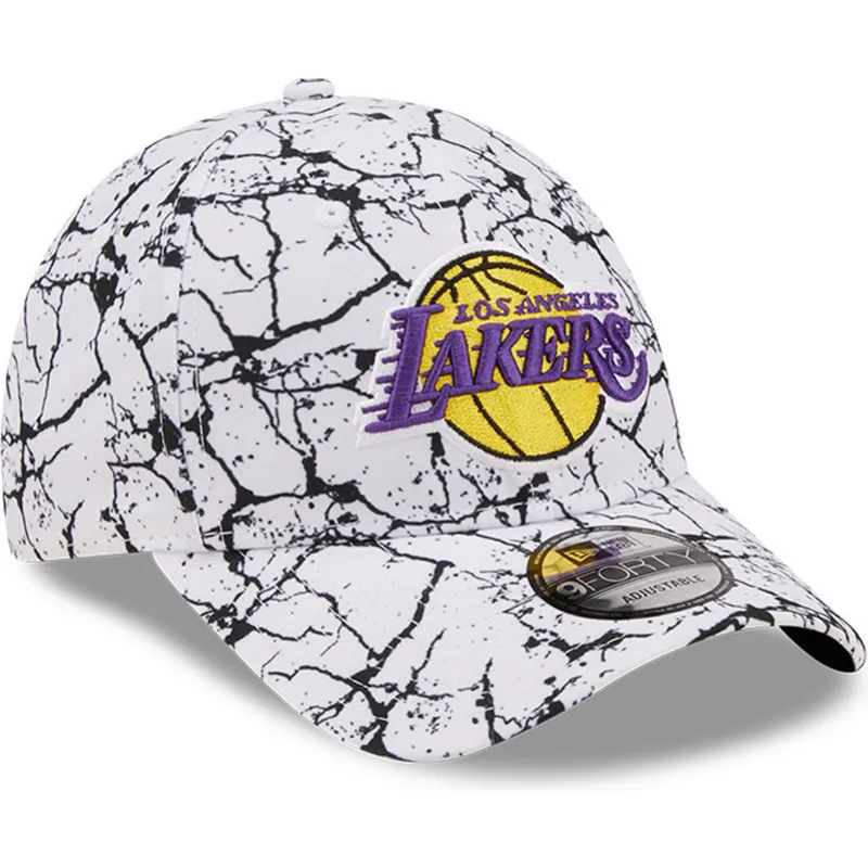 kepsar-curva-vit-justerbart-band-9forty-marble-fran-los-angeles-lakers-nba-av-new-era