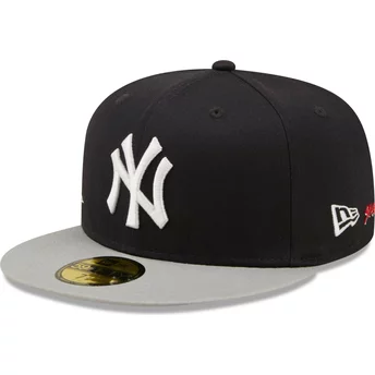 Marinblå och grå justerbar 59FIFTY Team City Patch platt keps från New York Yankees MLB av New Era