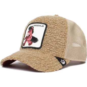kepsar-curva-brun-snapback-de-borreguillo-caballo-fran-peluche-horse-play-the-farm-the-farm-av-goorin-bros