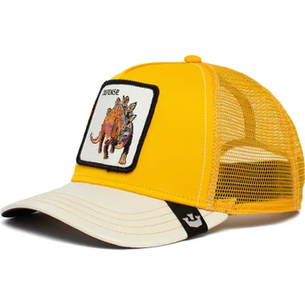 gul-och-vit-truckerkeps-dinosaurie-stegosaurus-defense-roofed-lizard-the-farm-fran-goorin-bros