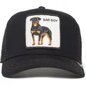 svart-truckerkeps-for-barn-med-rottweilerhund-bad-boy-naughty-pup-the-farm-fran-goorin-bros