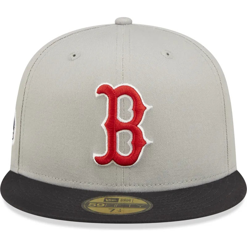 gra-och-svart-platt-keps-justerad-59fifty-world-series-fran-boston-red-sox-mlb-av-new-era