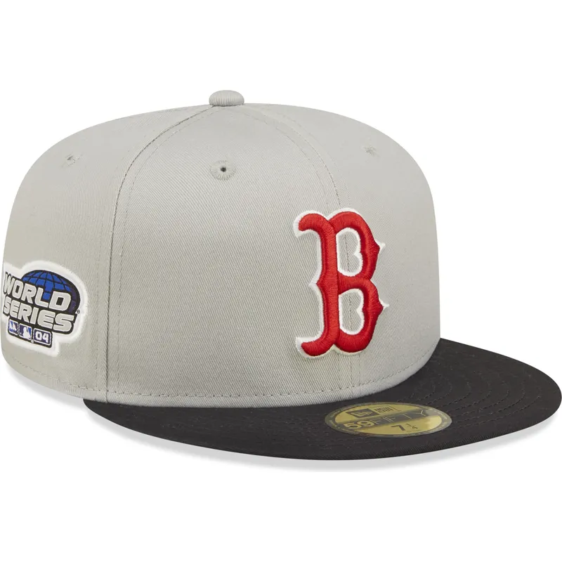 gra-och-svart-platt-keps-justerad-59fifty-world-series-fran-boston-red-sox-mlb-av-new-era