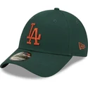 gron-justerbar-bojd-keps-med-brunt-los-angeles-dodgers-logotyp-9forty-league-essential-mlb-fran-new-era