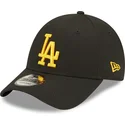svart-justerbar-bojd-keps-med-gult-los-angeles-dodgers-mlb-9forty-league-essential-logotyp-fran-new-era