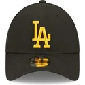 svart-justerbar-bojd-keps-med-gult-los-angeles-dodgers-mlb-9forty-league-essential-logotyp-fran-new-era