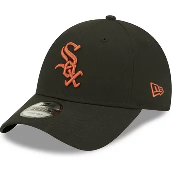 Svart justerbar böjd keps med brun logo 9FORTY League Essential från Chicago White Sox MLB av New Era