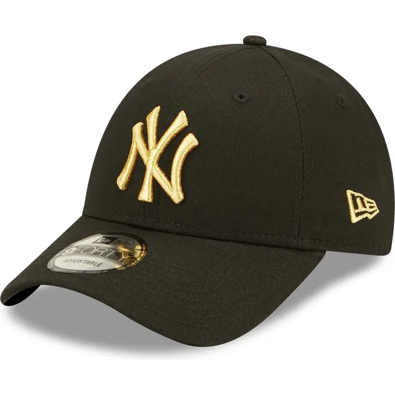 kepsar-curva-svart-justerbart-band-dorado-9forty-metallic-fran-new-york-yankees-mlb-av-new-era