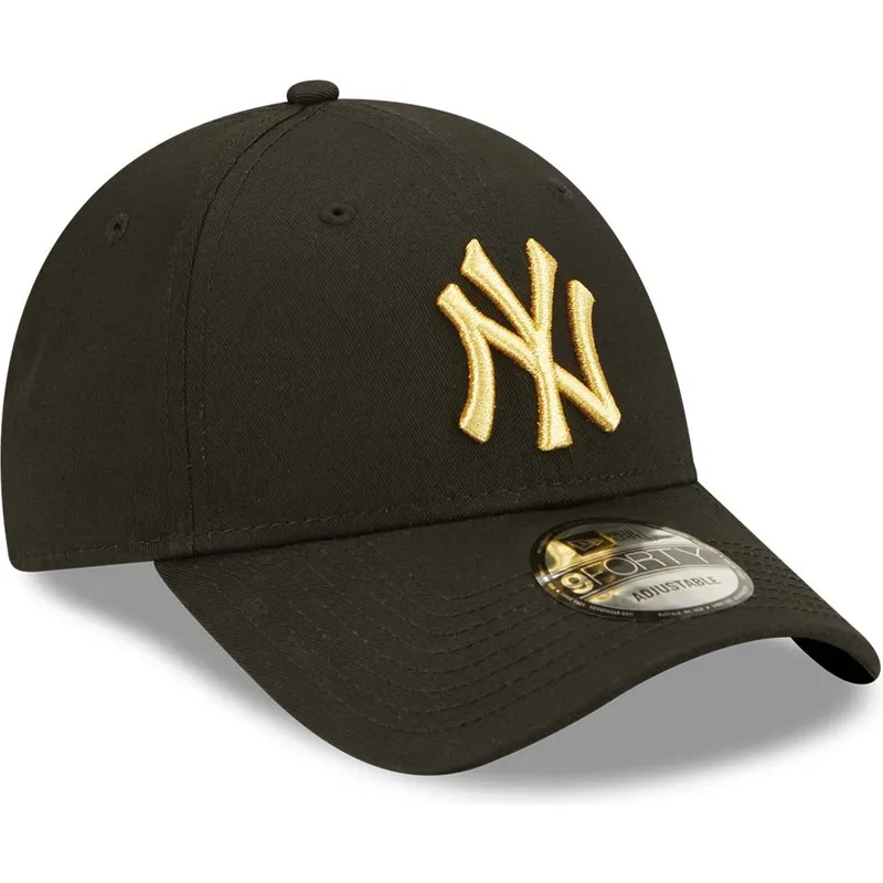 kepsar-curva-svart-justerbart-band-dorado-9forty-metallic-fran-new-york-yankees-mlb-av-new-era