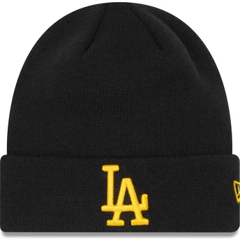 Svart mössa med gult logotyp League Essential Cuff från Los Angeles Dodgers MLB av New Era