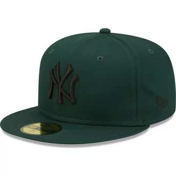 Mörkgrön justerbar 59FIFTY League Essential flat keps från New York Yankees MLB av New Era