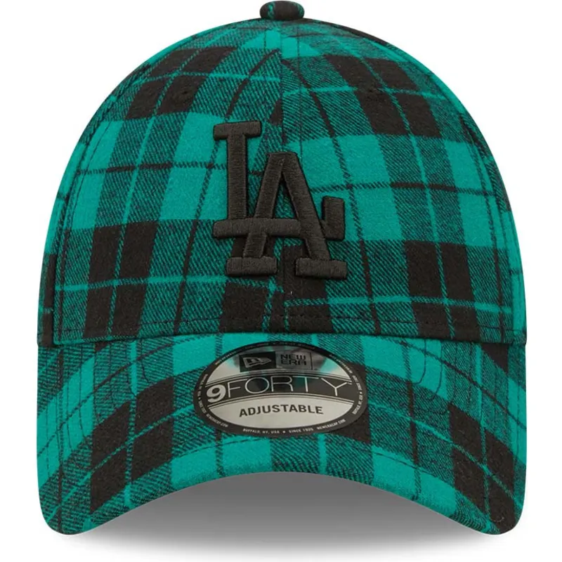 kepsar-curva-gron-justerbart-band-negro-9forty-plaid-fran-los-angeles-dodgers-mlb-av-new-era