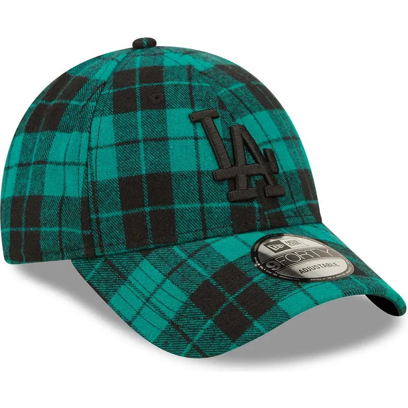 kepsar-curva-gron-justerbart-band-negro-9forty-plaid-fran-los-angeles-dodgers-mlb-av-new-era