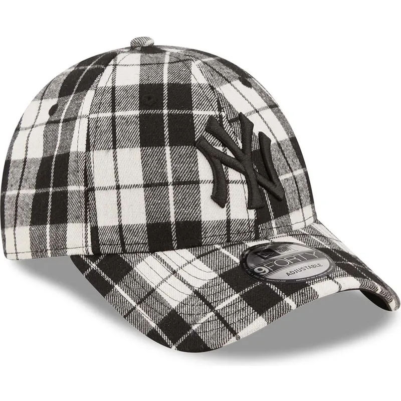 kepsar-curva-svart-justerbart-band-9forty-plaid-fran-new-york-yankees-mlb-av-new-era