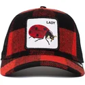 goorin-bros-the-farm-lady-plaidy-bug-rod-och-svart-truckerkeps-med-nyckelpiga