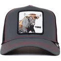 goorin-bros-svart-truckerkeps-med-reflekterande-tjurmotiv-the-farm