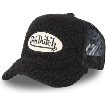 von-dutch-svart-truckerkeps-med-farskinn-fur1