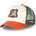 capslab-looney-tunes-lo2-beige-gron-och-orange-truckerkeps-med-snurre-spratt-och-daffy-anka