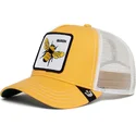 gul-och-vit-truckerkeps-med-bi-the-queen-bee-the-farm-av-goorin-bros