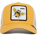 gul-och-vit-truckerkeps-med-bi-the-queen-bee-the-farm-av-goorin-bros
