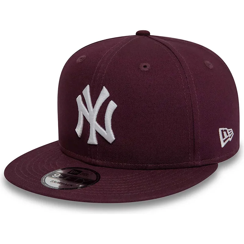kepsar-plana-rod-snapback-granate-9fifty-essential-fran-new-york-yankees-mlb-av-new-era