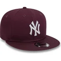 kepsar-plana-rod-snapback-granate-9fifty-essential-fran-new-york-yankees-mlb-av-new-era