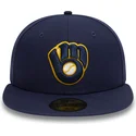 new-era-milwaukee-brewers-mlb-59fifty-authentic-on-field-marinbla-justerbar-flat-keps