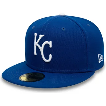 Kansas City Royals MLB New Era 59FIFTY Authentic On Field blå justerbar platt keps