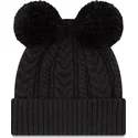 svart-mossa-med-svart-logotyp-och-tofs-for-damer-cuff-double-av-new-york-yankees-mlb-fran-new-era