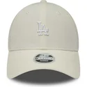 beige-justerbar-bojd-keps-for-kvinnor-9forty-cord-mini-logo-los-angeles-dodgers-mlb-fran-new-era